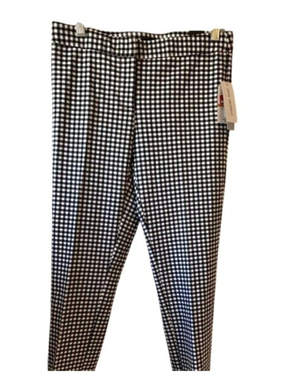 Amanda & Chelsea Womens Gingham Check Black/White Pants Size 2